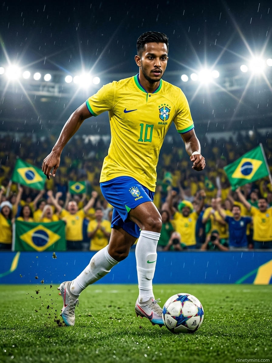 Fan in Brazil jersey — NinetyMins Goal AI