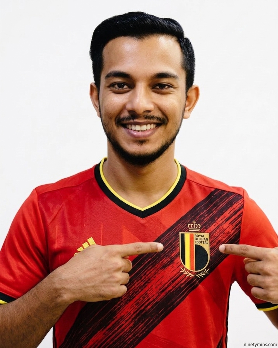 Fan in Belgium jersey — NinetyMins Goal AI