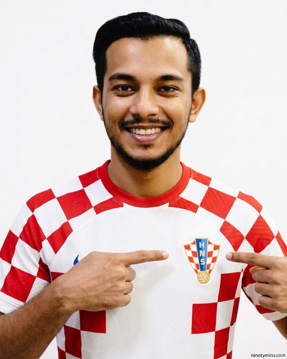 Fan in Croatia jersey — NinetyMins Goal AI