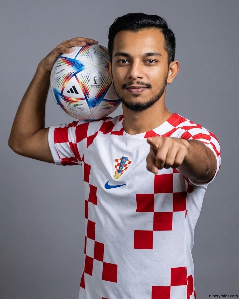 Fan in Croatia jersey — NinetyMins Goal AI